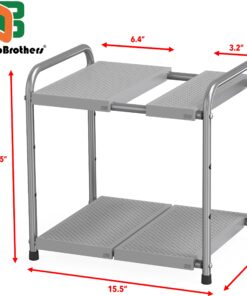 DecoBros Under Sink 2 Tier Expandable Shelf Organizer, Silver 29 81JEpFWsbeL