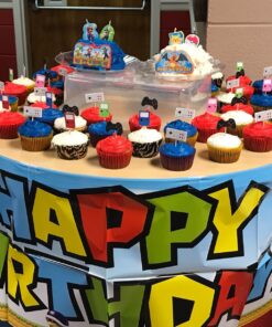 Super Mario Happy Birthday Giant Scene Setters Wall Decorating Kit Party Backdrop, 5 Pieces, Made from Vinyl, Multicolor, 59" x 65" by Amscan 23 81JIf q1TFL