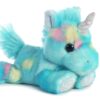 Aurora® Vibrant Bright Fancies™ Blueberryripple Unicorn™ Stuffed Animal - Eye-Catching Fun - Delightful Cuddles - Blue 7 Inches
