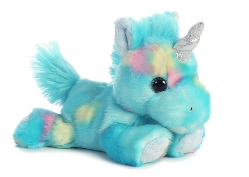 Aurora® Vibrant Bright Fancies™ Blueberryripple Unicorn™ Stuffed Animal - Eye-Catching Fun - Delightful Cuddles - Blue 7 Inches