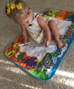 Kids Toys Water Doodle Mat: Dinosaur Painting Coloring Pad for Toddlers 1-3 - Aqua Magic Drawing Board for 2 3 4 Year Old Toddler Arts and Crafts Christmas Birthday Gifts for Girls Boys Age 2-4 3-5 56 81JOL5tHBrL