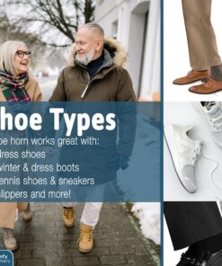 Comfy Clothiers - Perfect Metal Shoe Horn Long Handle (16.5"/42cm) - Multifunctional Stainless Steel Stick for Seniors & Kids, Slip Shoe Helper for All Types of Foot Wear, Easy to Use for Kids & Adult 1-pack 25 81JR0mXyxAL