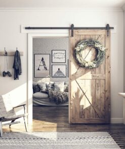SMARTSTANDARD 6.6 Feet Heavy Duty Sturdy Sliding Barn Door Hardware Kit -Smoothly and Quietly -Easy to Install -Includes Step-by-Step Installation Instruction Fit 40" Wide Door Panel (J Shape Hanger) 24 81JSh97WyhL