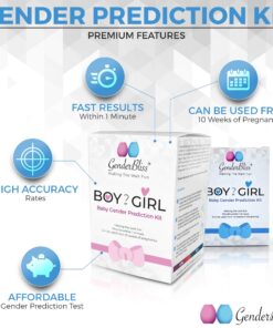 GenderBliss® Gender Prediction Test Kit - Early Pregnancy Boy or Girl Gender Reveal Home Test - Non-invasive Safe for Mother and Baby. Find out your babies gender as early as 10 weeks! 19 81JTPmTS9KL