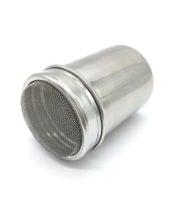 Lofekea Stainless Steel Powder Shakers Coffee Cocoa Cinnamon Shaker Cans Mesh Duster with 16PCS Stainless Steel Barista Coffee Decorating Stencils Template for Latte Cappuccino, Cupcake Stencils Stencil and Shaker 24 81JTqGklGyL
