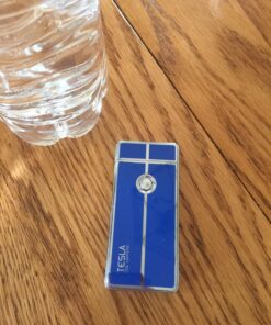 Tesla Coil Lighters™ USB Rechargeable Windproof Arc Cigarette Lighter with Charging Cable and Carrying Pouch Blue 39 81JUUA4f4CL 1