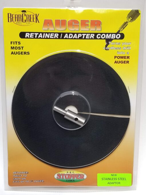 Bear Creek Auger Adapter Kit Black Retainer, Silver Adapter, Up To 8" Auger