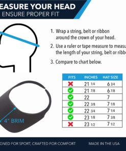 No Headache Women’s Sun Visor 3" Square Brim Visor Hat for Golf and Tennis Visor One Size Abyss Black 9 81JUnAIVyHL