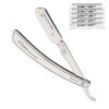 Parker SRX 100% Stainless Steel Straight Edge Professional Barber Razor & 5 Parker Premium Half Blades 52 81JUrbxcg8L