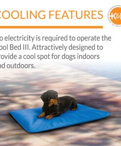 K&H Pet Products Cool Bed III Dog Cooling Mat, Cooling Dog Beds for Small Dogs, Dog Cooling Mat for Dog Carrier, Outdoor Dog Bed Cooling Pad for Dog, Pet Cooling Mat - Blue Small 17 X 24 Inches 24.0"L x 17.0"W x 2.0"Th 16 81JV 3xUwsS 1