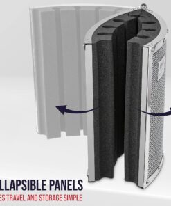 LyxPro VRI-30 Sound Absorbing and Vocal Booth Recording Microphone Isolation Shield Panel for Home Office and Studio Portable & Foldable Stand Mount Adjustable 25 81JWOy LynS