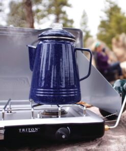 Coleman Triton+ 2-Burner Propane Camping Stove, Push-Button Instant Ignition, Portable Camp Grill, Adjustable Burners, Wind Guards, 22,000 Total BTUs of Power, Beach Cookouts, Backyard BBQ, Tailgating Silver 45 81JXdJ34X3L