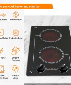 Kenyon B41601 6-1/2-Inch Caribbean 2-Burner Cooktop with Analog Control UL, 120-volt, Black 13 81JXm8OSi2L