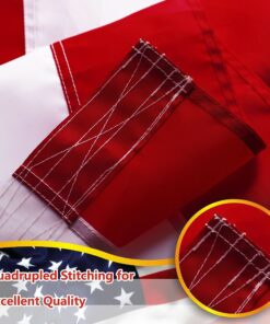 G128 - American Flag 5x8 ft USA US Flag Deluxe Embroidered Stars Sewn Stripes Brass Grommets Durable Indoor Outdoor Use 11 81JZGFxTwL