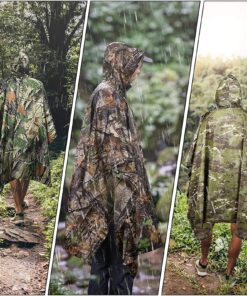 LOOGU Rain Poncho Waterproof Hooded Rain Coat Multi-Use Camo Shelter Ground Sheet for Hunting Camping Hiking One Size Loogu Super Tree Camo 19 81JbW9uvZWL