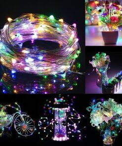 buways Fairy Lights,2-Pack Battery Operated Waterproof Multicolor 50 LED Fairy String Lights,16.4ft Silver Wire Light with Remote Control for Christmas Parties,Garden and Home Decoration 50LED-2PACK 23 81JcQYkGPZL