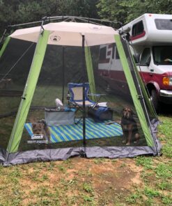 Coleman Skylodge Screened Canopy Tent with Instant Setup, 10x10/15x13ft Portable Screen Shelter with 1-Minute Setup for Bug-Free Lounging, Great for Picnic, Yard, Beach, Park, Camping, & More 15 X 13 Feet Green 38 81JcYcqmB7L
