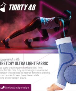 Thirty48 Plantar Fasciitis Compression Socks(1 or 2 Pairs), 20-30 mmHg Foot Compression Sleeves for Ankle/Heel Support, Increase Blood Circulation, Relieve Arch Pain, Reduce Foot Swelling Pink (1 Pair) Large 16 81JfgetqFTL