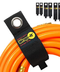 Heavy-Duty Wrap-It Storage Straps (Assorted 6 Pack) - Extension Cord Holder, Stocking Stuffers for Men, RV Accessories, Workshop and Garage Organizers and Storage Assorted 6-Pack Black