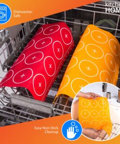 Kitchen + Home Silicone Baking Mats - Set of 2 Non-stick, BPA Free Food Grade Silicone Mat Liners for Half-Size Cookie Sheet with Measurements 22 81JgwCHOrLS