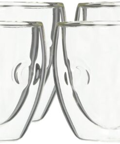 Ozeri Moderna Artisan Series Double Wall Beverage and Espresso Shot Glasses, 2-Ounce, Set of 4 4 Count (Pack of 1) Clear 19 81Jj9sWtnML