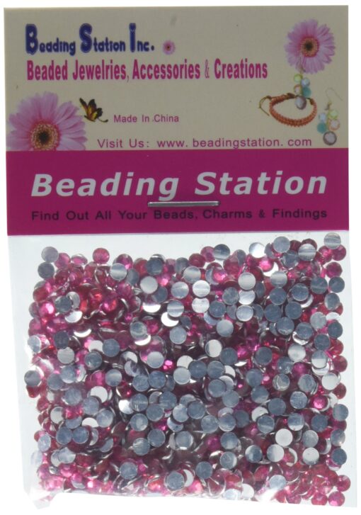 1440pcs Flat Back Rhinestones Round Brilliant 14 Cut 3mm - 10ss Pink