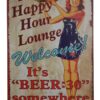 ERLOOD The Happy Hour Lounge Welcome! It's Beer Retro Vintage Decor Metal Tin Sign 12 X 8 Inches 16 81JkNYPfMuL
