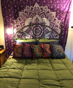 16x16 Inches Indian Decor Mandala Cushion Covers Arabian Decor Pillows Set Of 5 Pcs Moroccan Decor Christmas Pillows Decorative Pillow Covers Home Decor Wedding Decoration (16X16 Inches) 16X16 Inches 35 81JnYiBQ4L