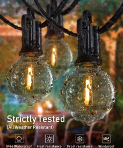 Brightown Outdoor String Lights - Globe Patio Lights 30 Ft with 30 G40 Shatterproof Bulbs, Waterproof Connectable Dimmable Commercial Hanging Lights for Backyard, Bistro, Porch, Cafe, Deck 30 FT - 30 LED Bulbs 27 81Jp4Ew0NgL