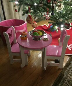 Emily Rose 18 Inch Doll Kitchen Table and 2 Chair Dining Set | 18-in Doll Furniture Accessory - Butterfly Theme 37 81JpEiK9ELL 1