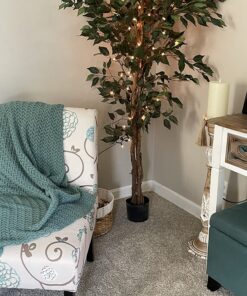 Nearly Natural 6ft. Ficus Artificial Trees, 72in, Green 72 in 37 81JpwVy9ERL