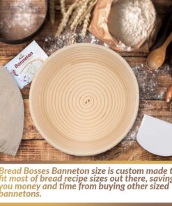 9 Inch Bread Banneton Proofing Basket - Baking Bowl Dough Gifts for Bakers Proving Baskets for Sourdough Bread Scraper Tool Starter Proofing 9 inch White Scraper 39 81JrzNVA vL