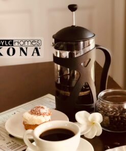 KONA French Press Coffee Press Maker With Reusable Stainless Steel Filter, Large Comfortable Handle & Glass Protecting Durable Black Shell (34 oz, 8 cups) 1000ml 28 81Juw2x5iPL