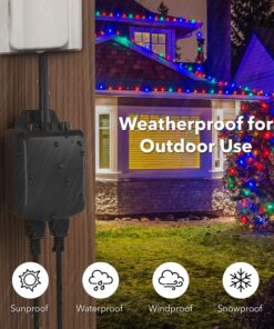 BN-LINK Compact Outdoor Mechanical 24 Hour Programmable Dual Outlet Timer - Plugin timer, Waterproof, Heavy Duty Dial 27 81JwWwP6XdL