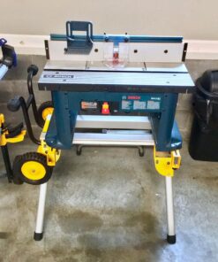 BOSCH RA1181 Benchtop Router Table 27 in. x 18 in. Aluminum Top with 2-1/2 in. Vacuum Hose Port 88 81JxT3VCpqL