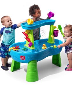Step2 Rain Showers Splash Pond Toddler Water Table, Outdoor Kids Water Sensory Table, Ages 1.5+ Years Old, 13 Piece Water Toy Accessories, Blue & Green Without Umbrella PlaySet 27 81JzFrsXArL 1