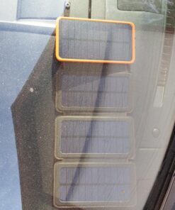 FEELLE Solar Charger Power Bank - 25000mAh Portable Phone Charger 3A Fast Charging External Battery Pack with 4 Solar Panels for Phone Outdoor Camping Orange Yellow 50 81JzzZqIF7L