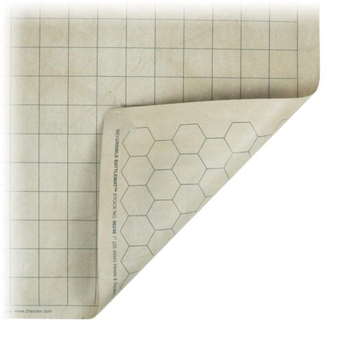 Chessex Role Playing Play Mat: Battlemat Double-Sided Reversible Mat for RPGs and Miniature Figure Games (26 in x 23 1/2 in) Squares/Hexes