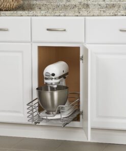 Household Essentials Glidez Chrome-Plated Steel 1-Tier Sliding Under Sink Cabinet Organizer, Chrome Single Tier 11.5" - Standard 21 81K1kZZQOL