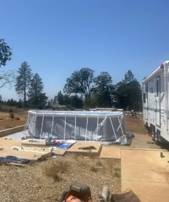 Intex 26795EH Prism Frame 16.5ft x 9ft x 48in Outdoor Above Ground Oval Swimming Pool Set with Filter Pump, Pool Cover and Ladder, Gray 16.5ft x 9ft x 48in / Oval 46 81K4nKrBNvL