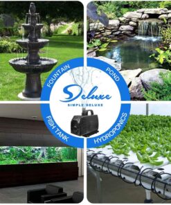 Simple Deluxe 1056GPH 276W Submersible Pump With 15' Cord, Water Pump For Fish Tank, Hydroponics, Aquaponics, Fountains, Ponds, Statuary, Aquariums & Inline 1056 GPH 20 81K5SKle4ML