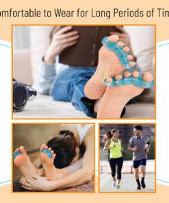 DR. JK- ToePal Gel Toe Separator, 2 Pairs, Toe Spacers, Toe Straightener, Hammer Toe Straightener, Toe Spreader, Toe Stretcher, Toe Corrector for Women and Men, Bunion Corrector Blue 23 81K6XVdQ8L