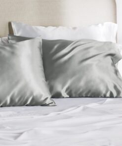 Alternative view of Bedsure Satin Pillowcase for Hair and Skin Queen - Silver Grey Silky Pillowcase 20x30 Inches - Set of 2 with Envelope Closure, Similar to Silk Pillow Cases, Gifts for Women Men 01 - Silver Grey Queen (20" x 30")