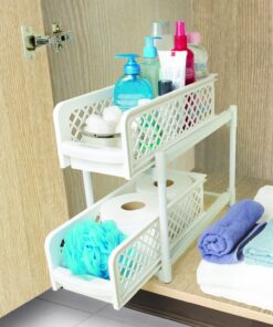 BASKET DRAWERS 15" Versatile 2 Tier Portable Sliding 5 81K8K0bxLmL