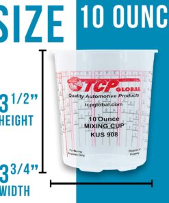 Custom Shop Brand (Full Case of 100 Each - 1/2 Pint (8oz) Paint Mixing Cups) - Cups Have Calibrated Mixing Ratios on Side of Cup BOX of 100 Cups Cups - Box of 100 + 12 Lids 12 81KBLFD85L