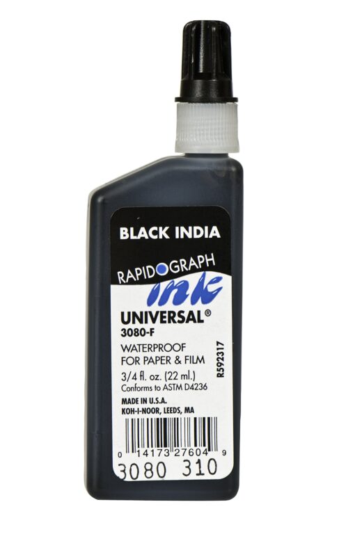 Koh-I-Noor Dye-Based Universal Drawing Ink 0.75 Oz. Bottle, Black ‎0.75 Ounce