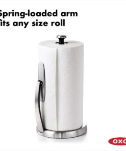 OXO Good Grips SimplyTear Paper Towel Holder - Stainless Steel (Silver & Black) 26 81KGGLYehEL 4