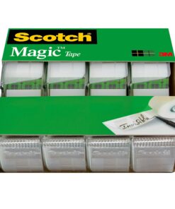 Scotch Magic Tape, Invisible, Repair Christmas Cards and Use as Holiday Gift Wrap Supplies for Christmas, 4 Tape Rolls With Dispensers 31 81KHvCjB9L