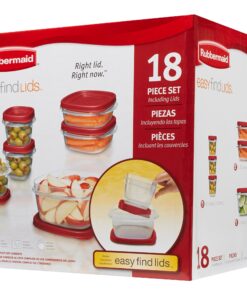 Rubbermaid Easy Find Lids Food Storage-Containers, Racer Red, 18-Piece Set 11 81KIJGLRURL