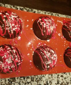 BAKER DEPOT 6 Holes Hot Chocolate Bomb Mold Dome Silicone Mould For Chocolate Cake Jelly Pudding Handmade Soap Round Shape Circle Cake Moulds Dia: 2 1/2 inches, Set of 2 49 81KJNdxDqPL